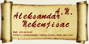 Aleksandar Mekenjišac vizit kartica